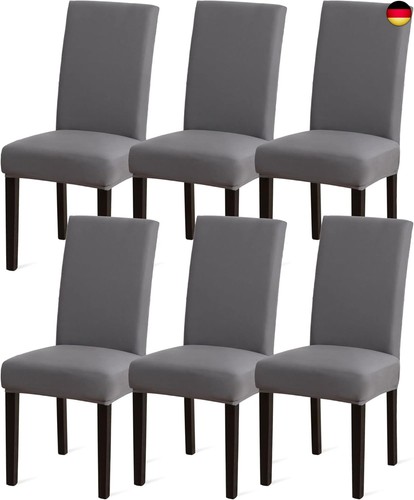 Stuhlhussen 6er set grau - stuhlhussen,
